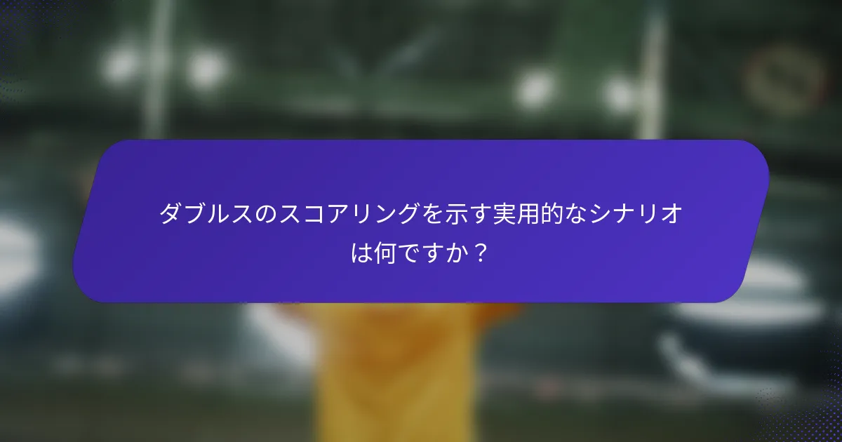 ダブルスのスコアリングを示す実用的なシナリオは何ですか？