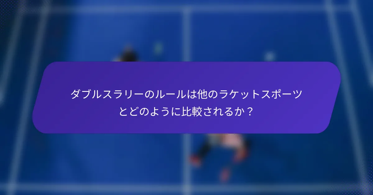 ダブルスラリーのルールは他のラケットスポーツとどのように比較されるか？