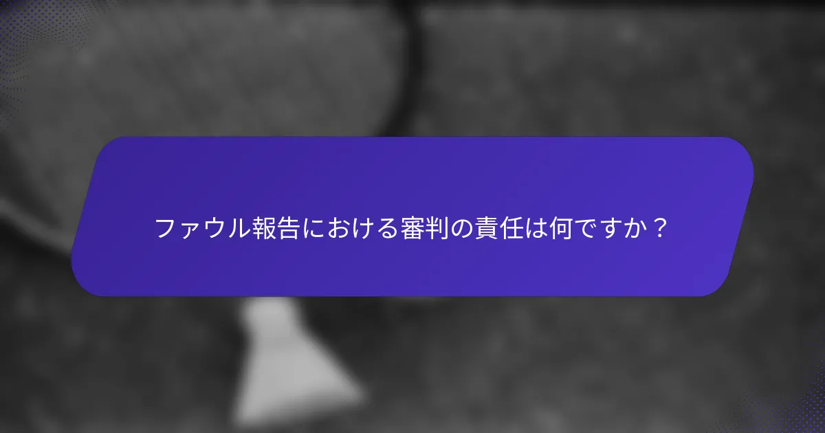 ファウル報告における審判の責任は何ですか？