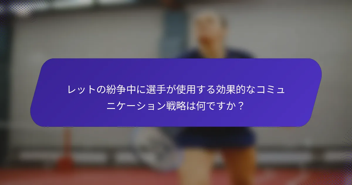 レットの紛争中に選手が使用する効果的なコミュニケーション戦略は何ですか？